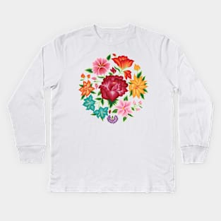 Mexican Floral Bouquet Kids Long Sleeve T-Shirt